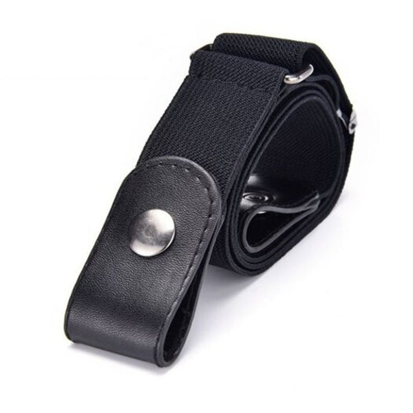No Buckle Stretchy Elastic Waist Belt For Women / Menjeans Pants Black Belts