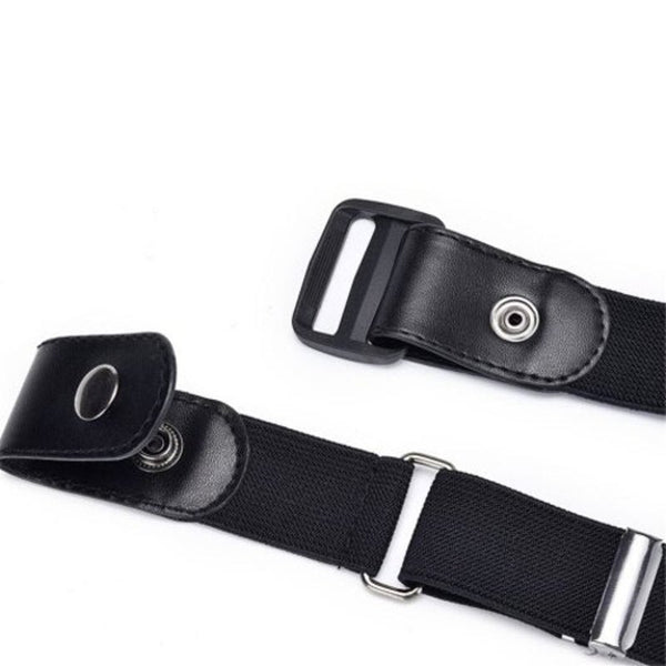No Buckle Stretchy Elastic Waist Belt For Women / Menjeans Pants Black Belts