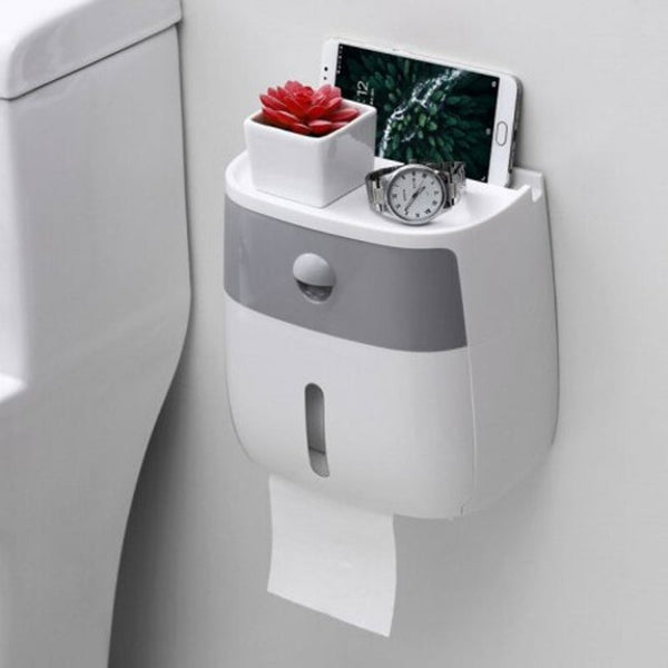 No Punch Toilet Paper Towel Box Set Tray Waterproof Roll Pumping Carton Light Grey Toilet Paper Holders & Storage