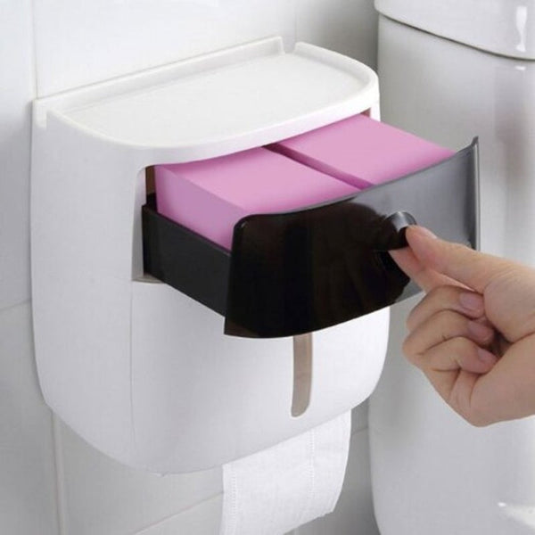 No Punch Toilet Paper Towel Box Set Tray Waterproof Roll Pumping Carton Light Grey Toilet Paper Holders & Storage