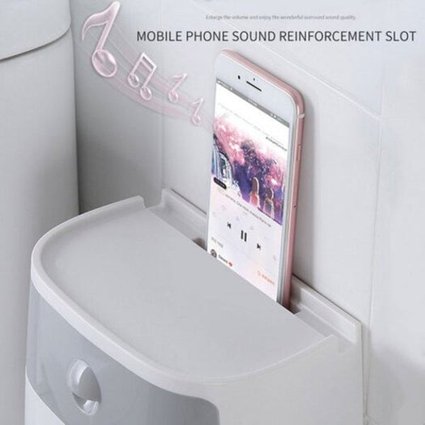 No Punch Toilet Paper Towel Box Set Tray Waterproof Roll Pumping Carton Light Grey Toilet Paper Holders & Storage