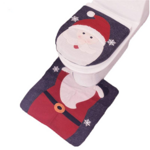Non Slip Mats Christmas Bathroom Toilet Lid And Floor Rug Decorations