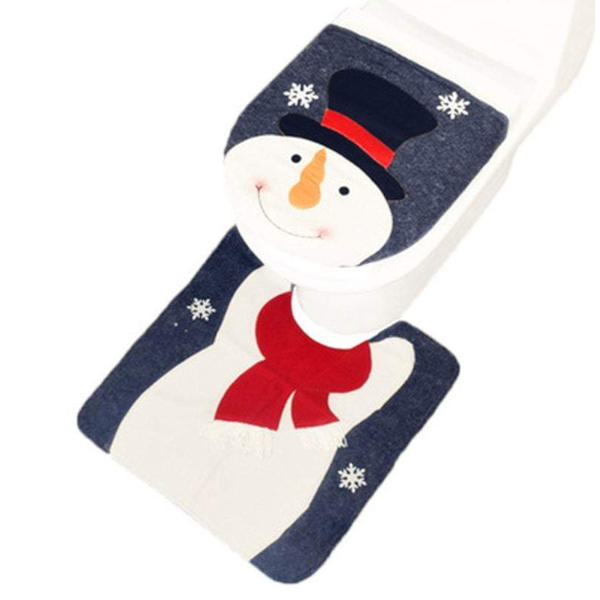 Non Slip Mats Christmas Bathroom Toilet Lid Floor Rug Decorations Door Mats & Floor Mats