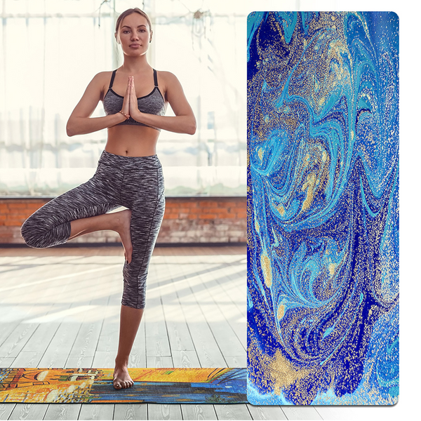 Non Slip Yoga Mat Portable Foldable Gym Durable Non Skid Mats Pilates Exercise Mats & Non Slip Towels