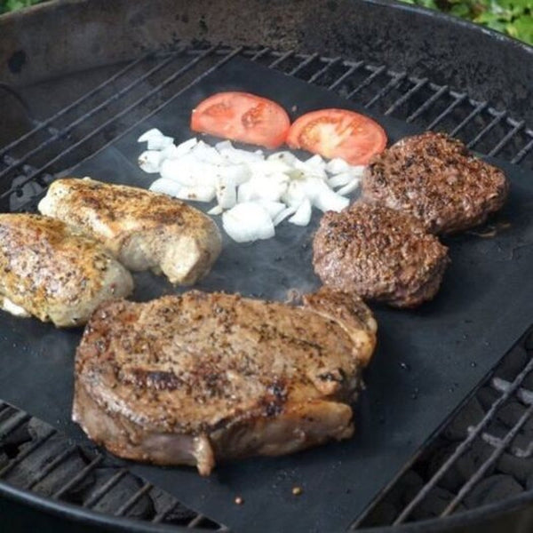 Barbecue Tools Non Stick Bbq Mat Heat Resistant Grilling Pad Black