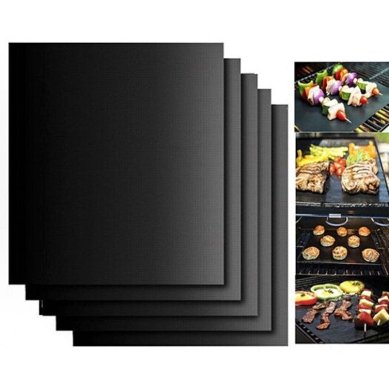 Non Stick High Temperature Barbecue Mat Black Barbecue Tools
