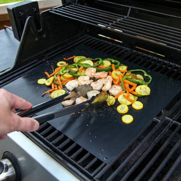 Non Stick High Temperature Barbecue Mat Black Barbecue Tools