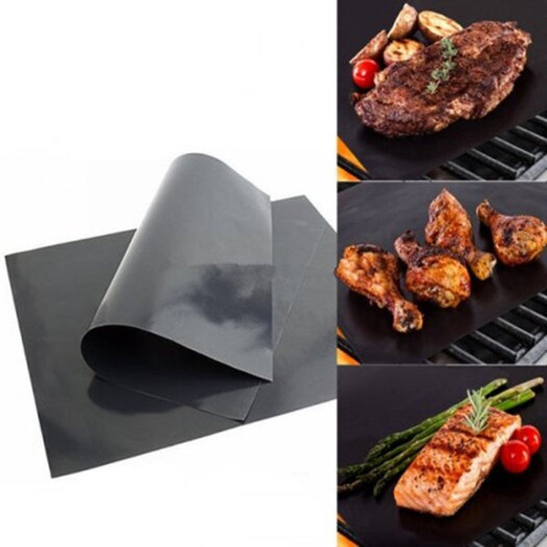 Non Stick High Temperature Barbecue Mat Black Barbecue Tools
