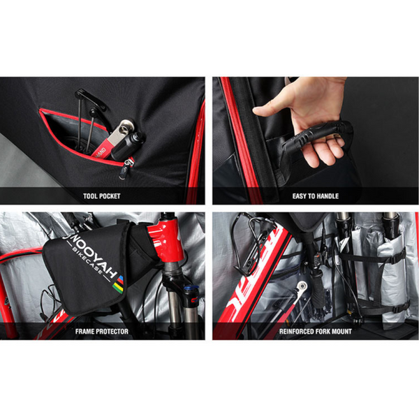 Nooyah Bike Travel Bag Case Plane Boat Transport Fits Cross Country All Mountain Mtb Tt Road Triathlon 29Er 700C Bicycle Transport Cases & Bags