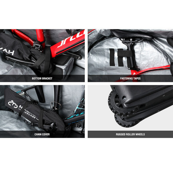 Nooyah Bike Travel Bag Case Plane Boat Transport Fits Cross Country All Mountain Mtb Tt Road Triathlon 29Er 700C Bicycle Transport Cases & Bags