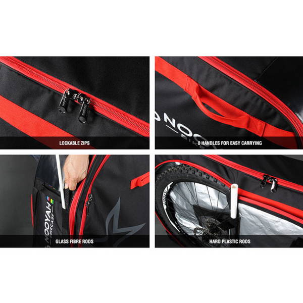 Nooyah Bike Travel Bag Case Plane Boat Transport Fits Cross Country All Mountain Mtb Tt Road Triathlon 29Er 700C Bicycle Transport Cases & Bags