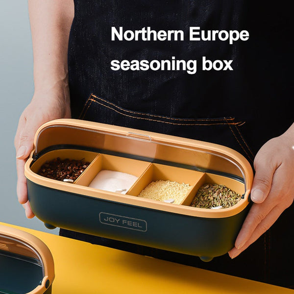 Nordic Spice Jar Salt Pepper Shakers Container Set Oval Transparent Seasoning Box Rack Kitchen Storage Tools Spice Jars & Racks