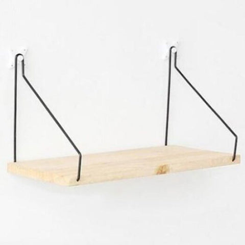 Nordic Style Wall Holder Solid Wood Shelving Panel Bedroom Living Room Dormitory Mounted Rack Peach Bookshelves