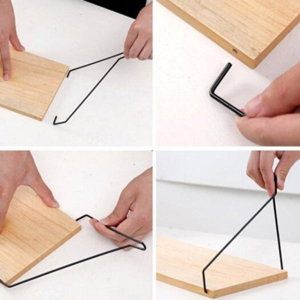 Nordic Style Wall Holder Solid Wood Shelving Panel Bedroom Living Room Dormitory Mounted Rack Peach Bookshelves