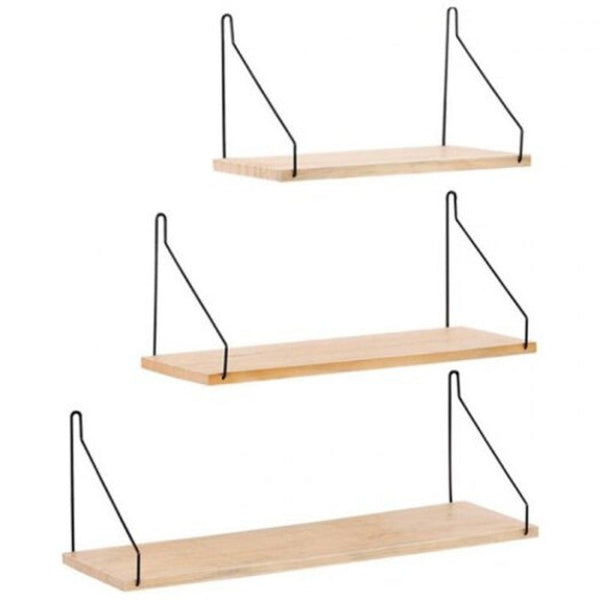 Nordic Style Wall Holder Solid Wood Shelving Panel Bedroom Living Room Dormitory Mounted Rack Peach Bookshelves