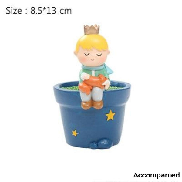 Nordic Cartoon Fairy Prince Resin Flower Pot Desktop Decoration Cute Boy Baskets Pots Window Boxes