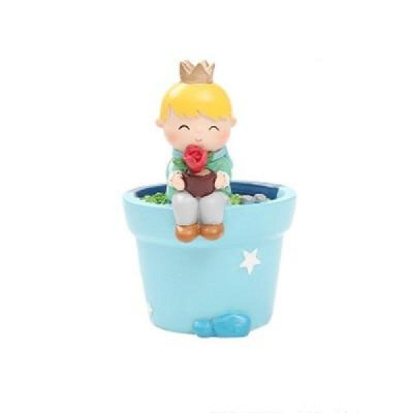 Nordic Cartoon Fairy Prince Resin Flower Pot Desktop Decoration Cute Boy Baskets Pots Window Boxes