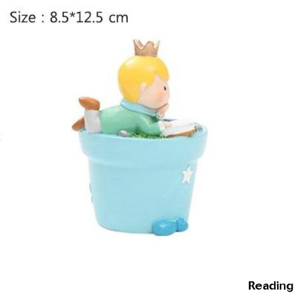Nordic Cartoon Fairy Prince Resin Flower Pot Desktop Decoration Cute Boy Baskets Pots Window Boxes