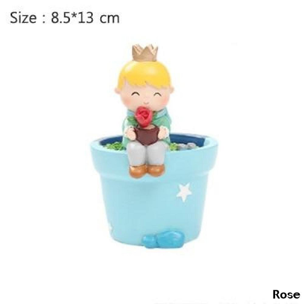 Nordic Cartoon Fairy Prince Resin Flower Pot Desktop Decoration Cute Boy Baskets Pots Window Boxes