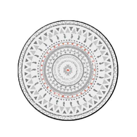 Nordic Modern Round Gray Patterned Rug Non Slip Floor Mat Decor Rugs