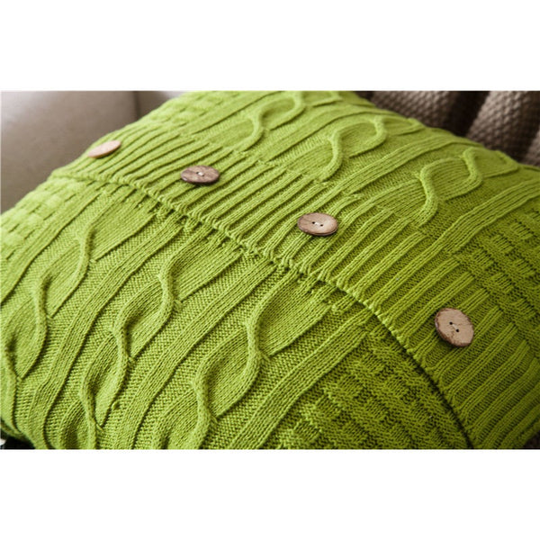 45 X 45Cm Nordico Handmade Cozy Knit Button Cushion Cover Ver 8 Cushions & Decorative Pillows