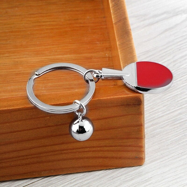 Novel Handmade Souvenir Simulation Badminton Ping Pong Tennis Racket Shape Widgets Creative Sports Mini Keys Chain Cars Bikes Backpack Ornaments Gifts For Lovers 2