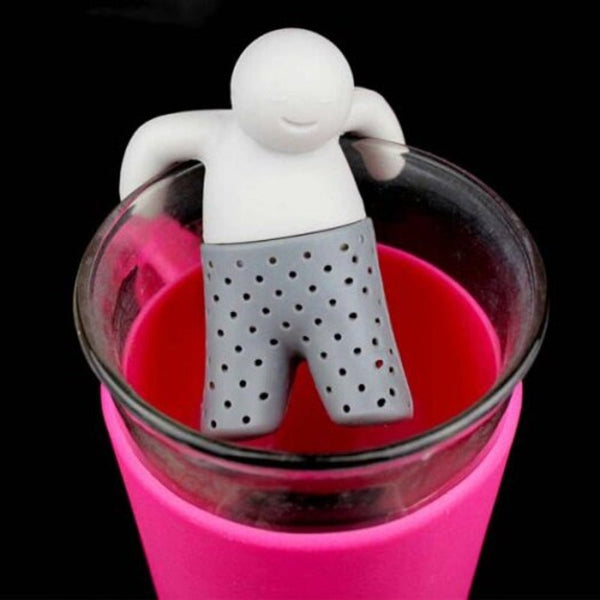 Novel Teabags Bathing Kids Style Silicone Strainer Filter Home Office Gadget Gray