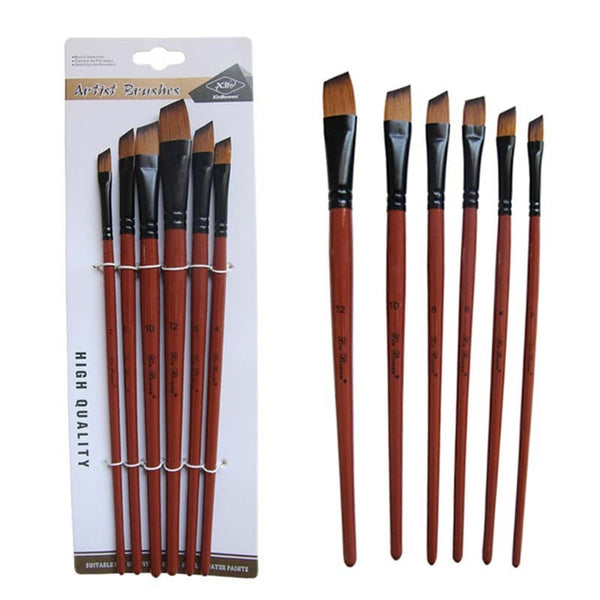Nylon Hair Handle Watercolor Paint Brush Pen Set For Learning Oil Acrylic Painting Art Brushes Supplies 6 Pcsset Artists Brushes