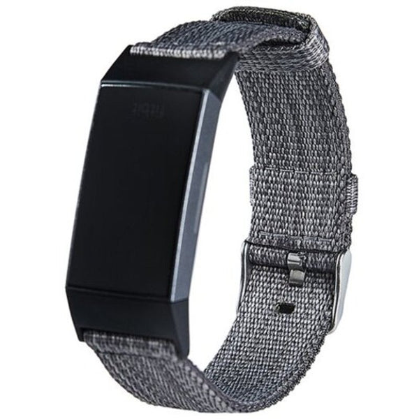 Nylon Watch Strap For Fitbit Charge 3 Black
