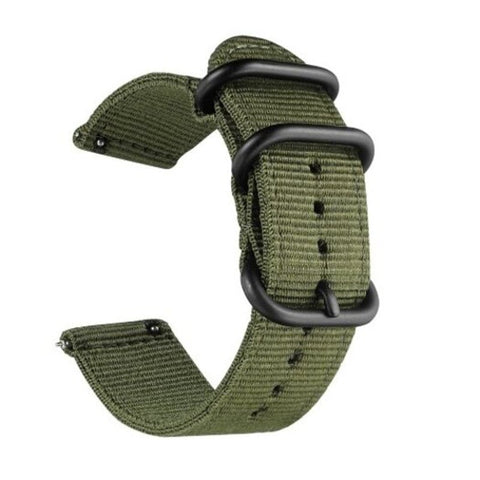 Nylon Woven Watch Band Strap For Garmin Vivoactive 3 / Vivomove Hr Army Green Watch Bands