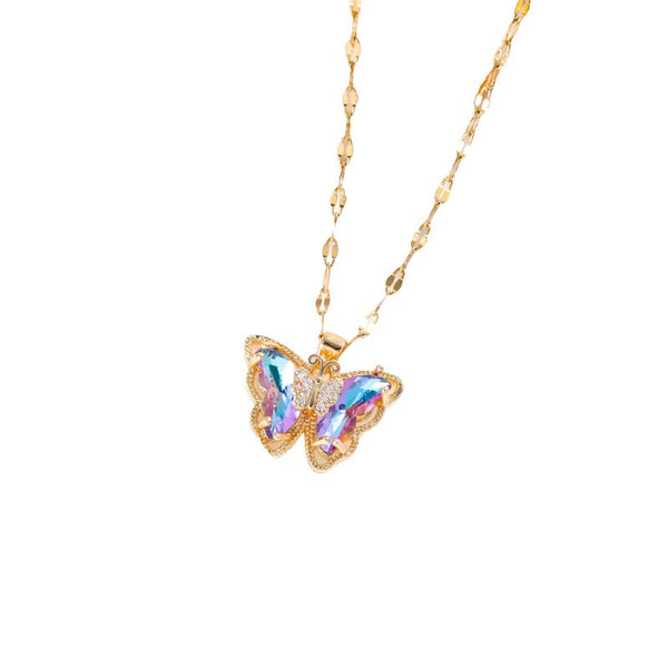Veile Studios Necklace Female Micro Inlaid Zircon Butterfly Simple Clavicle Chain Fashion Jewellery Necklaces & Pendants