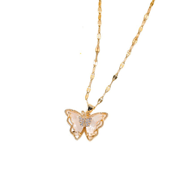 Veile Studios Necklace Female Micro Inlaid Zircon Butterfly Simple Clavicle Chain Fashion Jewellery Necklaces & Pendants