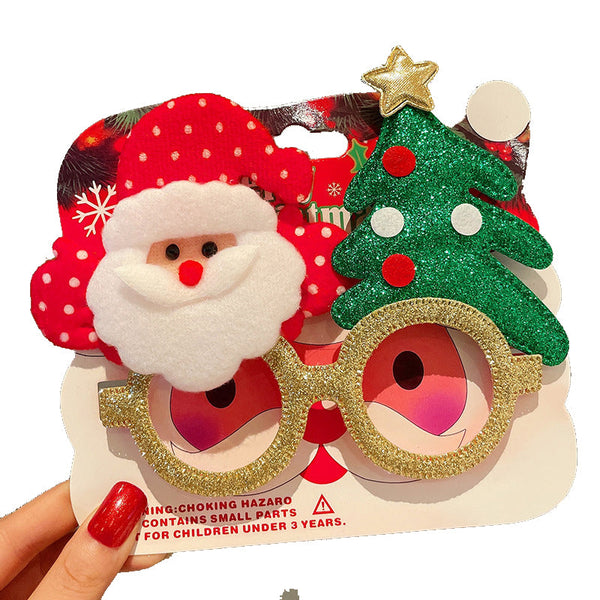 Christmas Elk Glasses Frame Dress Up Couple Costume Festive Masks