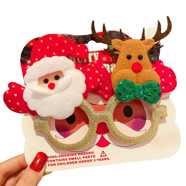 Christmas Elk Glasses Frame Dress Up Couple Costume Festive Masks