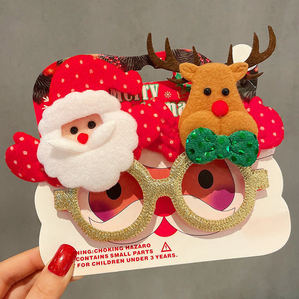 Christmas Elk Glasses Frame Dress Up Couple Costume Festive Masks