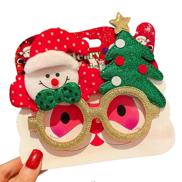 Christmas Elk Glasses Frame Dress Up Couple Costume Festive Masks