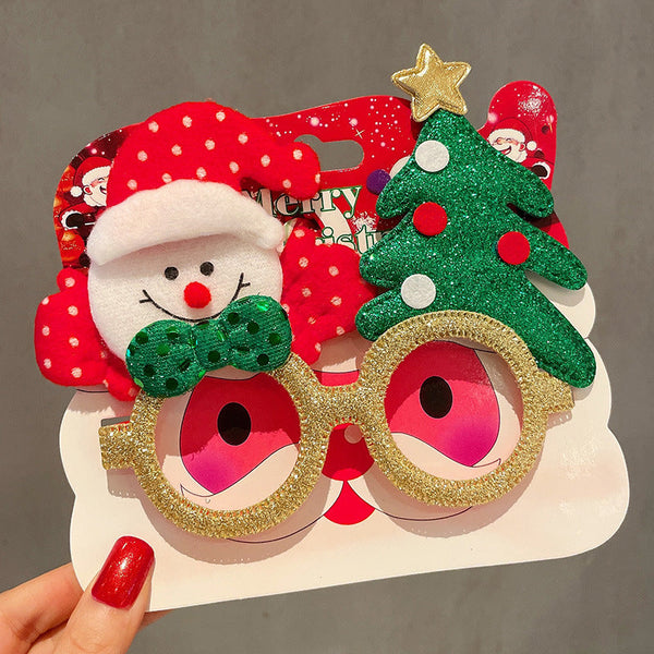 Christmas Elk Glasses Frame Dress Up Couple Costume Festive Masks
