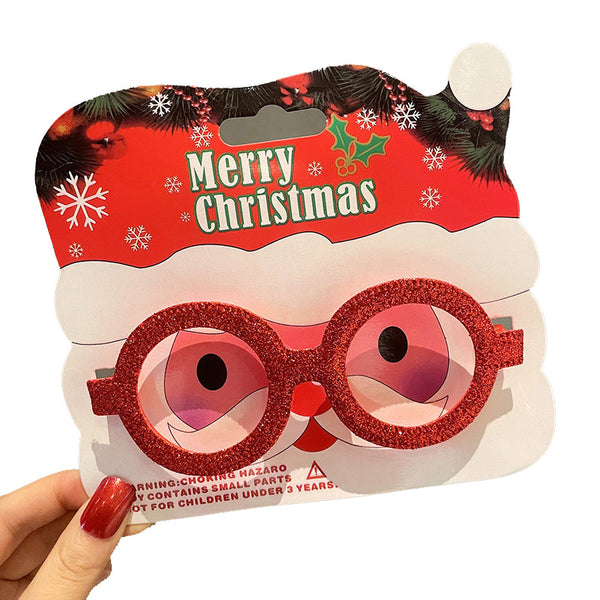 Christmas Elk Glasses Frame Dress Up Couple Costume Festive Masks