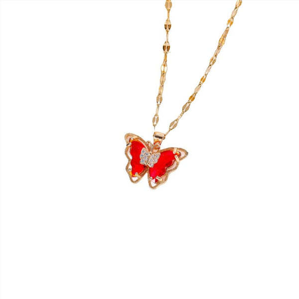 Veile Studios Necklace Female Micro Inlaid Zircon Butterfly Simple Clavicle Chain Fashion Jewellery Necklaces & Pendants