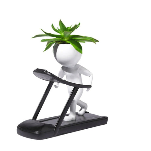 Fitness Villain Gift Resin Crafts Treadmill Flowerpot Dumbbell Plastic
