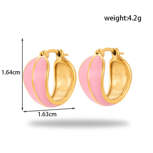 Veile Studios Titanium Steel Heart Shaped Round For Women Fashion Jewellery Earrings