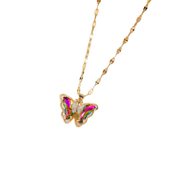 Veile Studios Necklace Female Micro Inlaid Zircon Butterfly Simple Clavicle Chain Fashion Jewellery Necklaces & Pendants