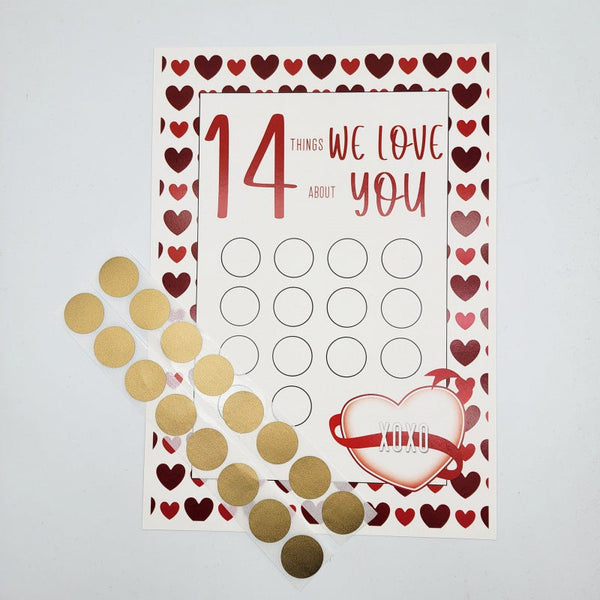 Valentines Day Scratchoff 14 Things I Love We Paper Modern Scraper Greeting Cards & Invitations