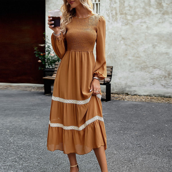 Dresses Women Long Sleeve Dress Temperament Elegant Skirt