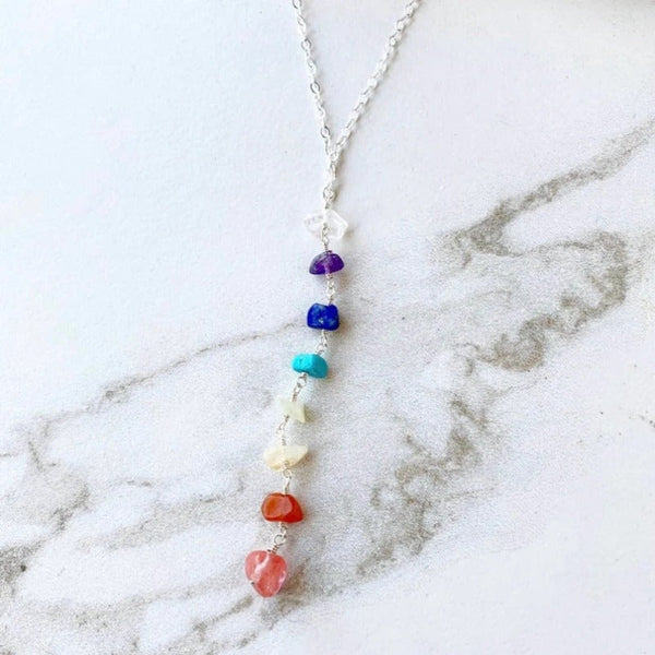 Veile Studios Foreign Trade Color Natural Crystal Gravel Handmade Winding Silver Gold Plating Necklace Necklaces & Pendants
