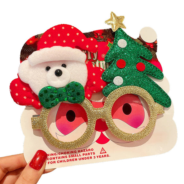 Christmas Elk Glasses Frame Dress Up Couple Costume Festive Masks