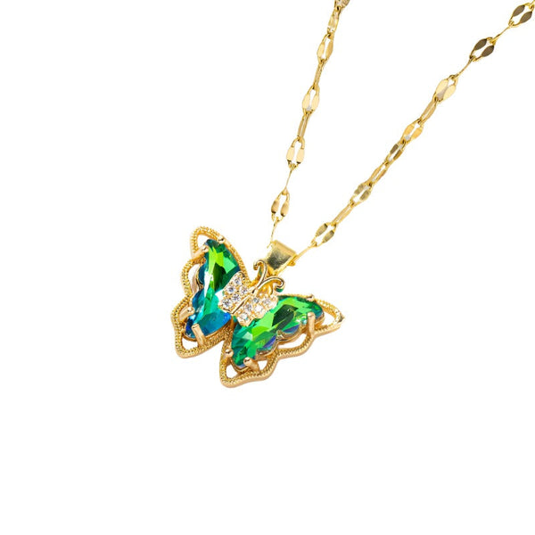 Veile Studios Necklace Female Micro Inlaid Zircon Butterfly Simple Clavicle Chain Fashion Jewellery Necklaces & Pendants