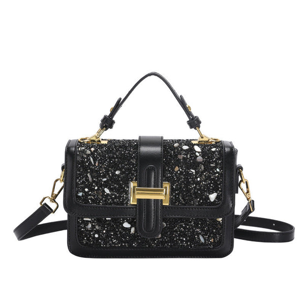 Womens Fashion Casual Sequin Shoulder Bag Pu Synthetic Leather Black Green Red Women's Bags & Handbags