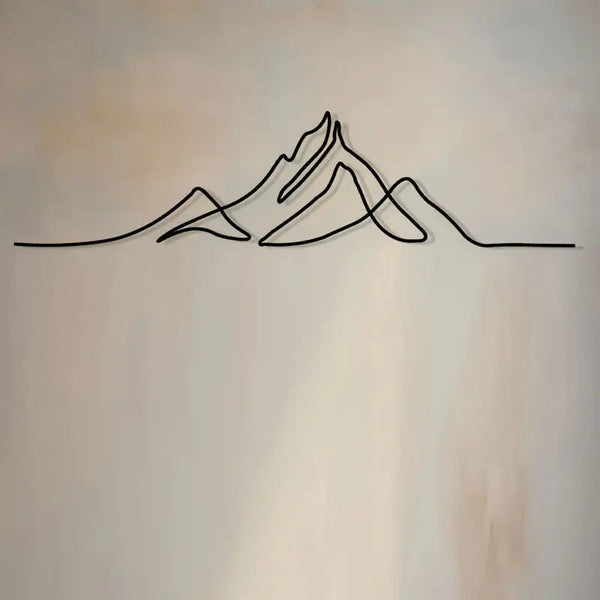 Factory Direct Black Metal Gable Decoration 3D Mountain For Background Wall Art