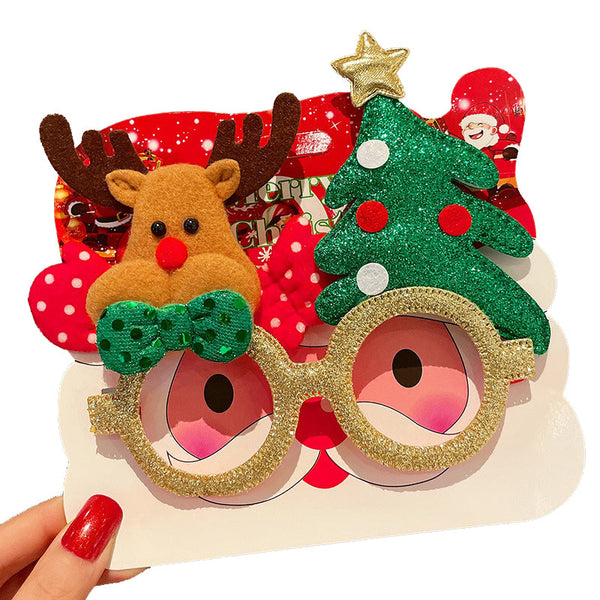Christmas Elk Glasses Frame Dress Up Couple Costume Festive Masks